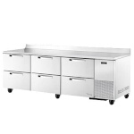 True TWT-93D-6-HC~SPEC3 - Work Top Refrigerator, three-section, (6) drawers